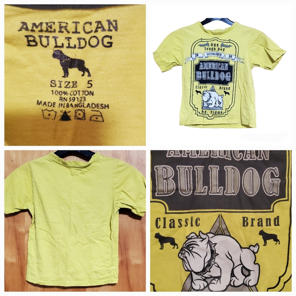 AMERICAN BULLDOG FASHION YELLOW BOY'S TEES